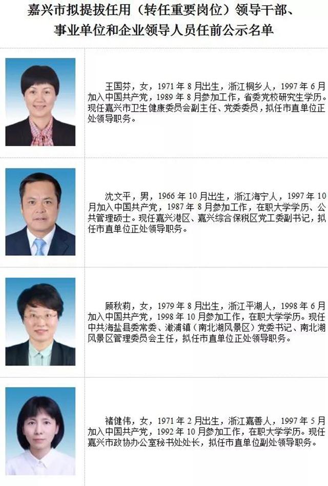 嘉兴市最新干部调任动态重磅更新✨